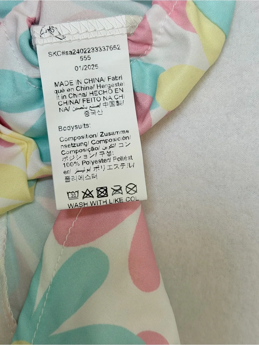 Baby Girl Floral Dress Bodysuit 3-6M Pastel Daisy Print Collared NWT